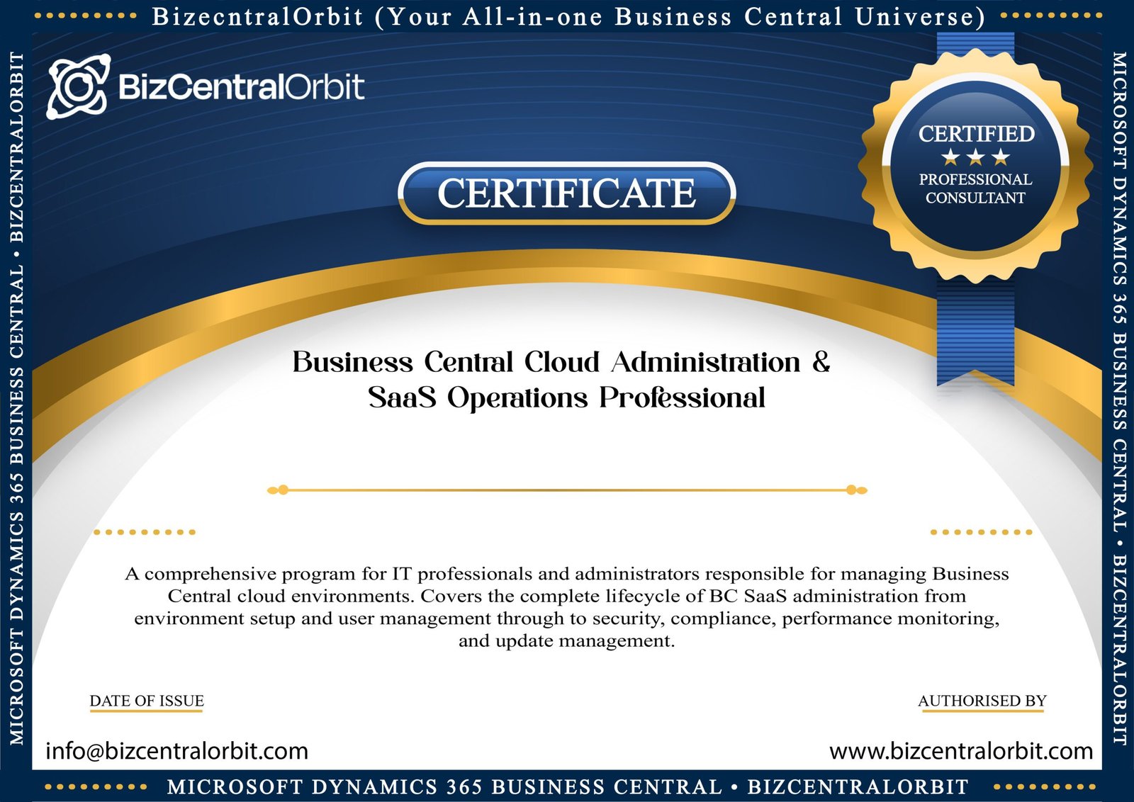 Business Central Cloud Administration & SaaS Operations Professional