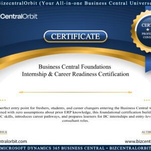 Business Central Foundations — Internship & Career Readiness Certification