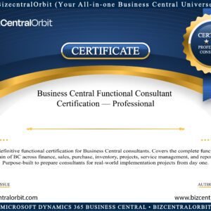 Business Central Functional Consultant Certification — Professional